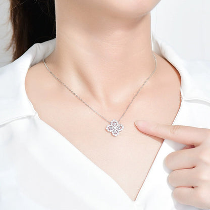 [Leaves]LOOP NECKLACE FULL MOTIF DIAMOND 16MM MULTIPLE COLORS