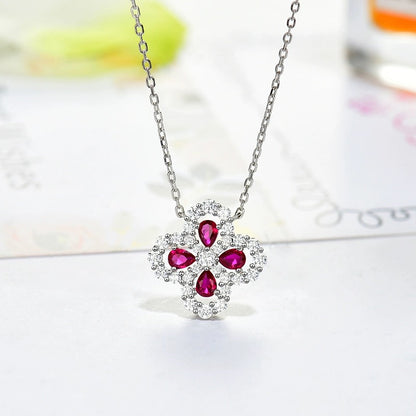 [Leaves]LOOP NECKLACE FULL MOTIF DIAMOND 16MM MULTIPLE COLORS