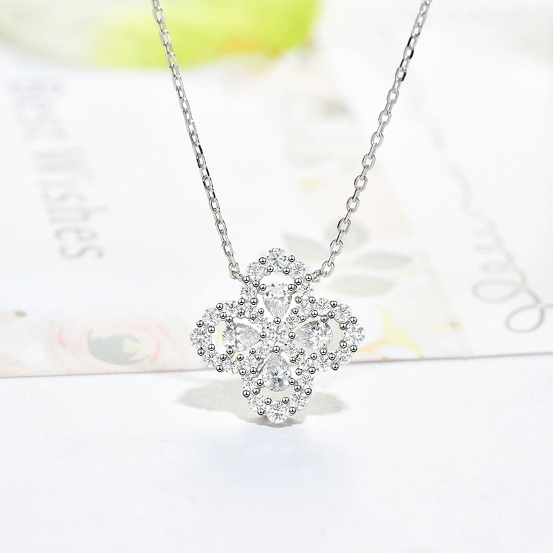 [Leaves]LOOP NECKLACE FULL MOTIF DIAMOND 16MM MULTIPLE COLORS