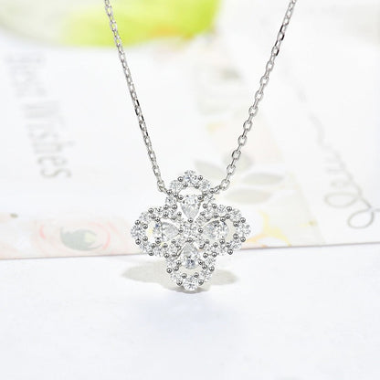 [Leaves]LOOP NECKLACE FULL MOTIF DIAMOND 16MM MULTIPLE COLORS