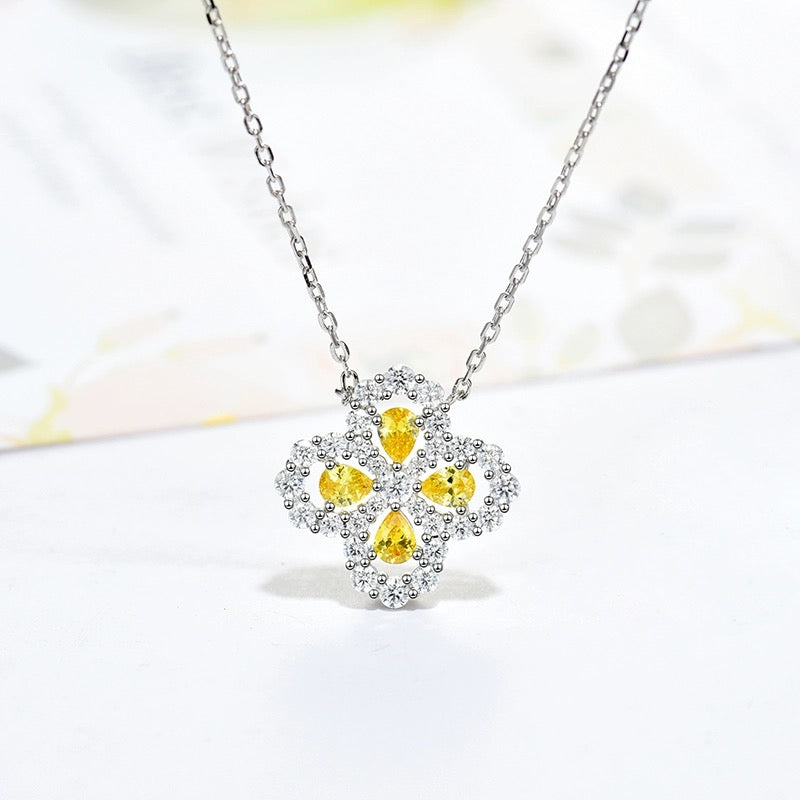 [Leaves]LOOP NECKLACE FULL MOTIF DIAMOND 16MM MULTIPLE COLORS