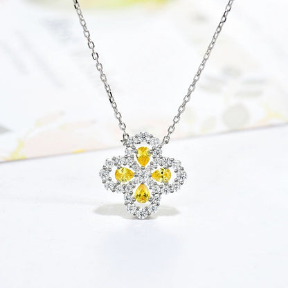 [Leaves]LOOP NECKLACE FULL MOTIF DIAMOND 16MM MULTIPLE COLORS