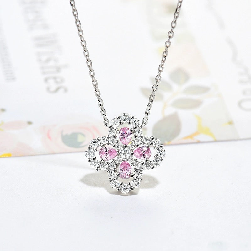 [Leaves]LOOP NECKLACE FULL MOTIF DIAMOND 16MM MULTIPLE COLORS
