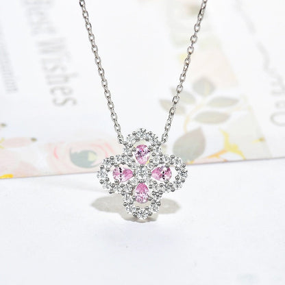 [Leaves]LOOP NECKLACE FULL MOTIF DIAMOND 16MM MULTIPLE COLORS