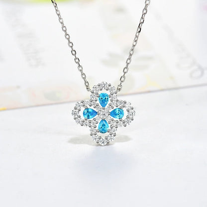 [Leaves]LOOP NECKLACE FULL MOTIF DIAMOND 16MM MULTIPLE COLORS