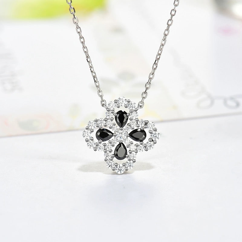 [Leaves]LOOP NECKLACE FULL MOTIF DIAMOND 16MM MULTIPLE COLORS
