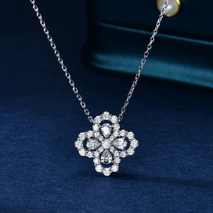 [Leaves]LOOP NECKLACE FULL MOTIF DIAMOND 16MM MULTIPLE COLORS