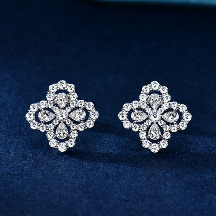[Leaves]LOOP EARRINGS FULL MOTIF DIAMOND 16MM