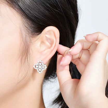 [Leaves]LOOP EARRINGS FULL MOTIF DIAMOND 16MM