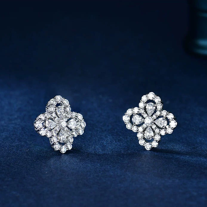 [Leaves]LOOP EARRINGS FULL MOTIF DIAMOND 16MM