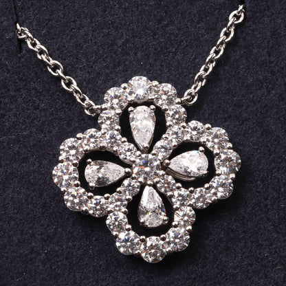 [Leaves]LOOP NECKLACE FULL MOTIF DIAMOND 16MM MULTIPLE COLORS