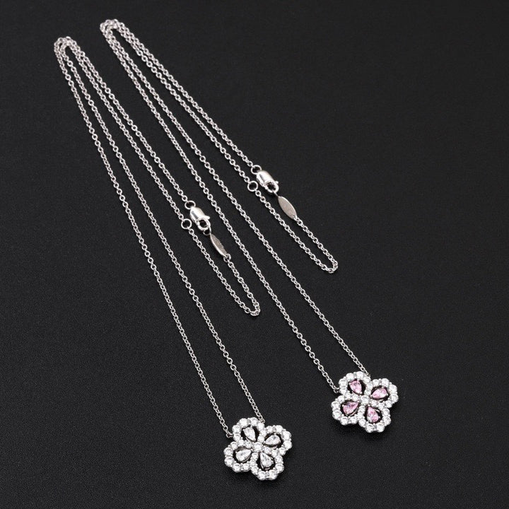 [Leaves]LOOP NECKLACE FULL MOTIF DIAMOND 16MM MULTIPLE COLORS