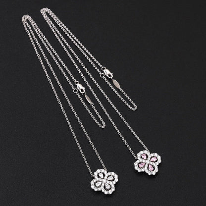 [Leaves]LOOP NECKLACE FULL MOTIF DIAMOND 16MM MULTIPLE COLORS