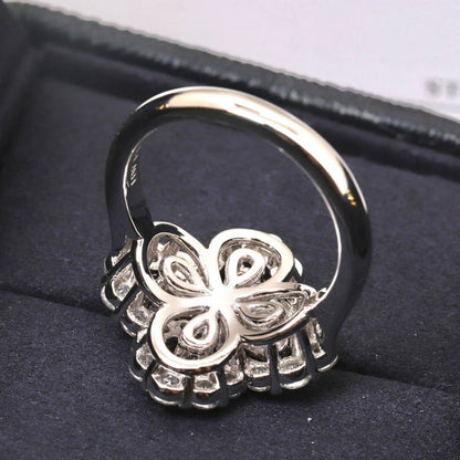 [Leaves]LOOP RING FULL MOTIF DIAMOND 16MM SILVE