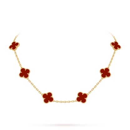 [Leaves]CLASSIC LUCKY 10-MOTIF CLOVER NECKLACE GOLD COLLECTION