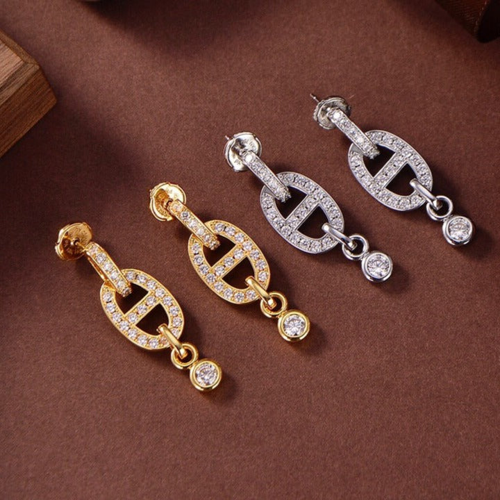 [Leaves]HM CHAINE DIAMOND EARRINGS