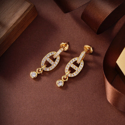 [Leaves]HM CHAINE DIAMOND EARRINGS