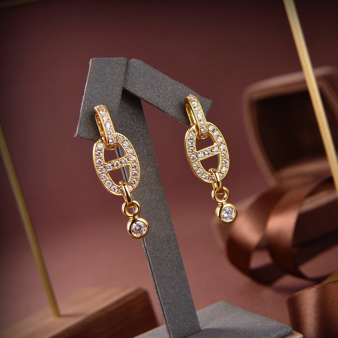 [Leaves]HM CHAINE DIAMOND EARRINGS