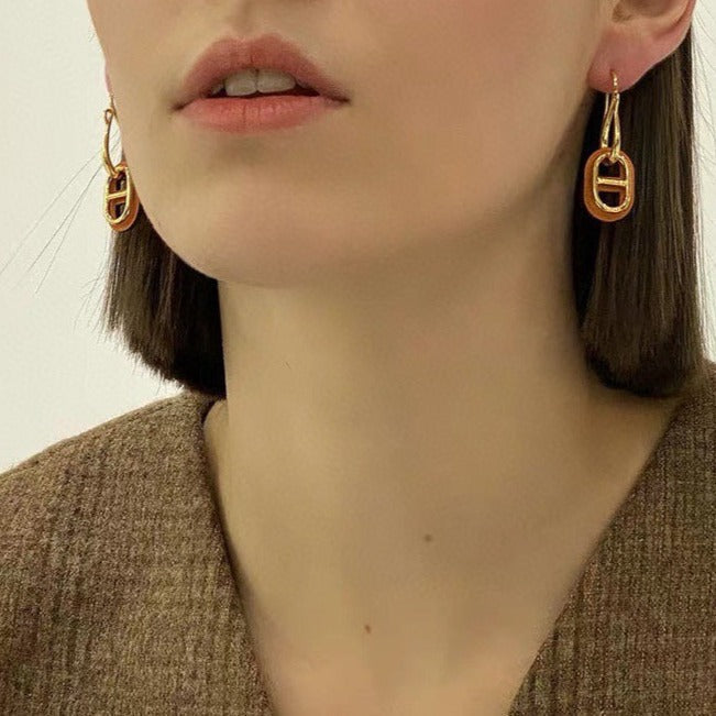 [Leaves]HM O'MAILLON GOLD EARRINGS