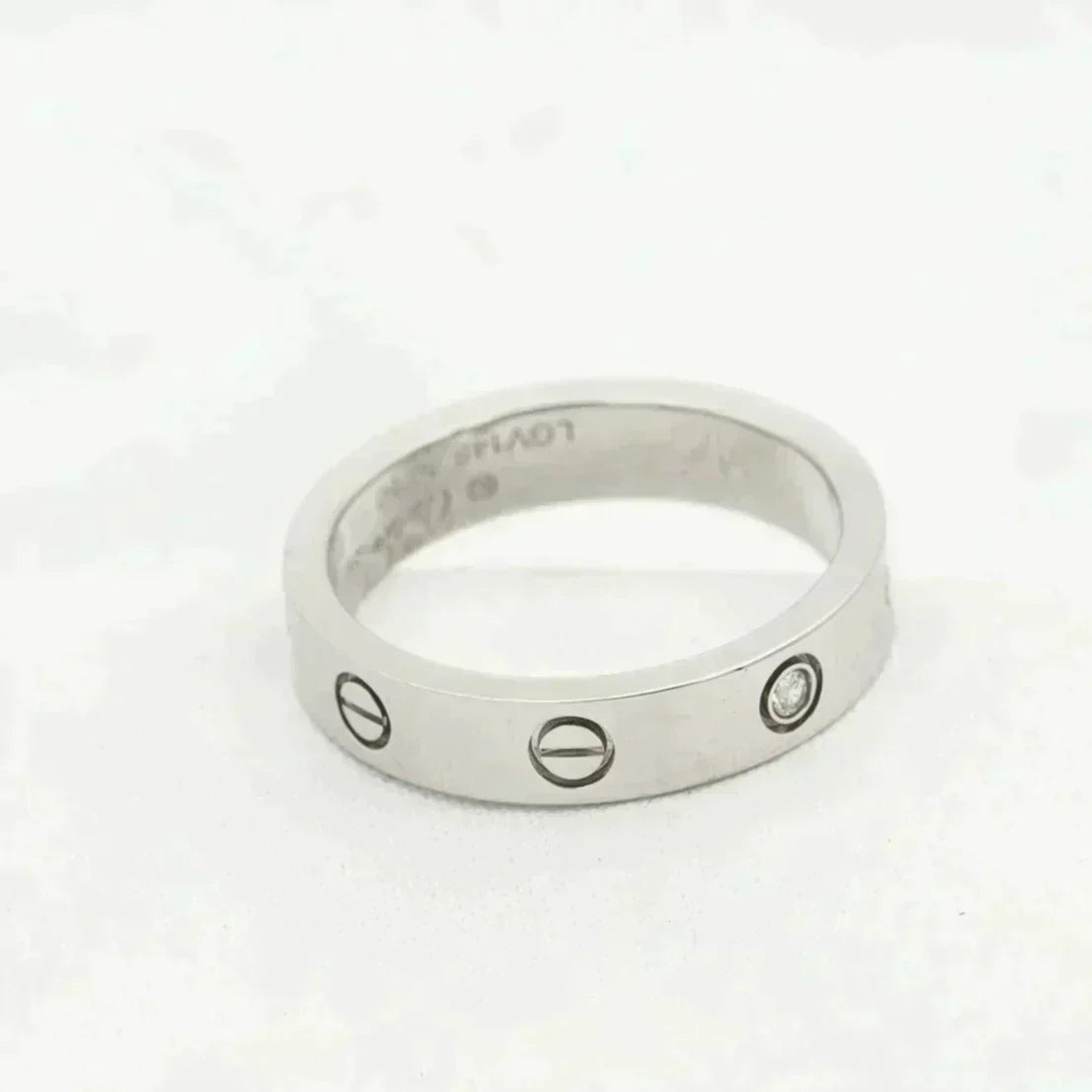 [Leaves]LOVE RING 4MM 1 DIAMOND SILVER