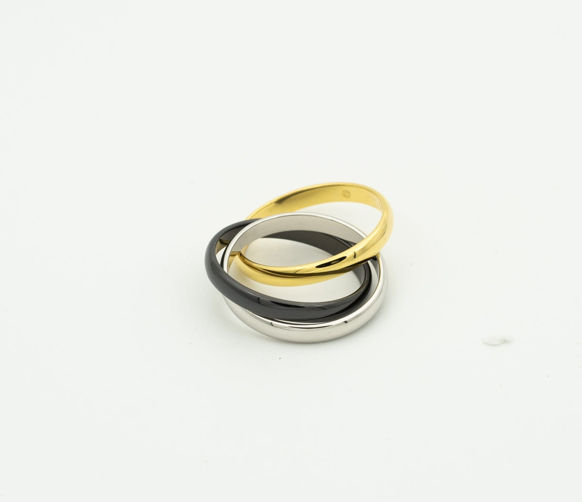 [Leaves]TRINITY RING BLACK GOLD SILVER
