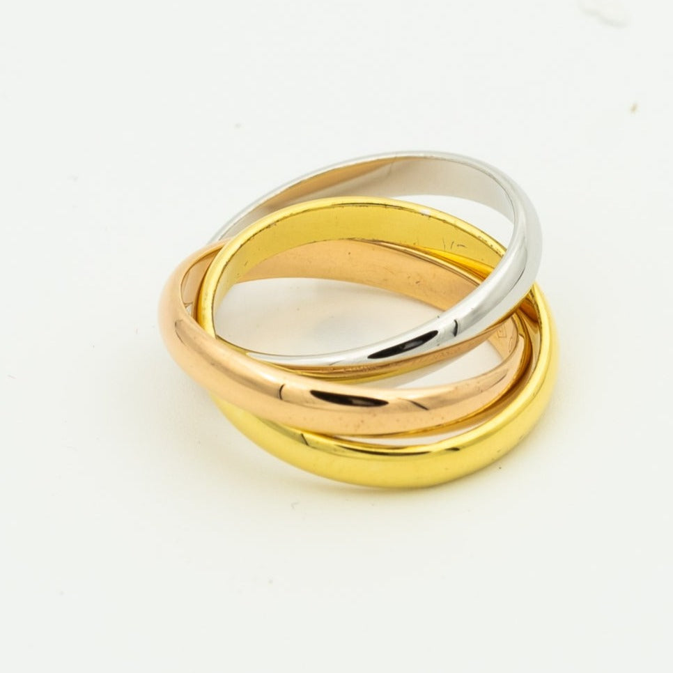 [Leaves]TRINITY RING GOLD PINK GOLD SILVER