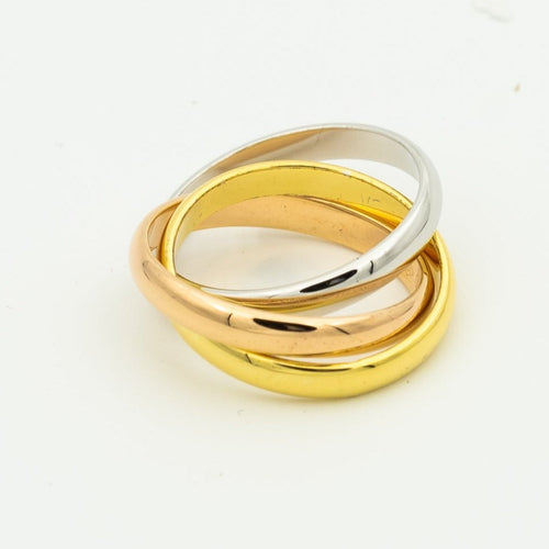 [Leaves]TRINITY RING GOLD PINK GOLD SILVER