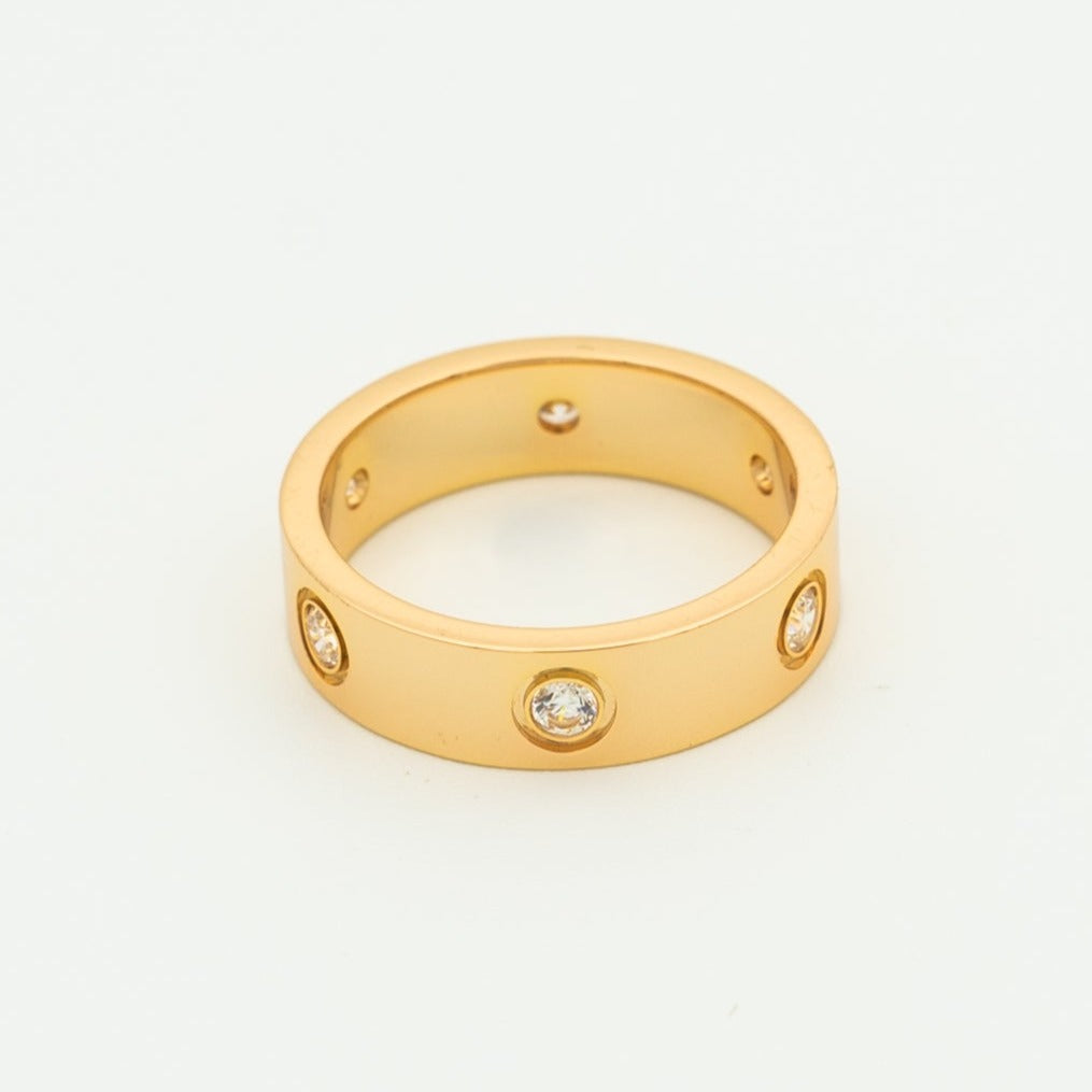 [Leaves]LOVE RING 5.5MM 6 DIAMONDS PINK GOLD