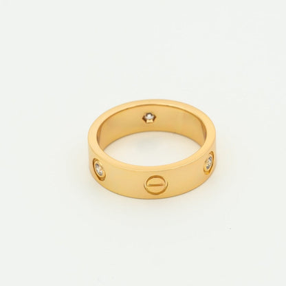 [Leaves]LOVE RING 5.5MM 3 DIAMONDS PINK GOLD