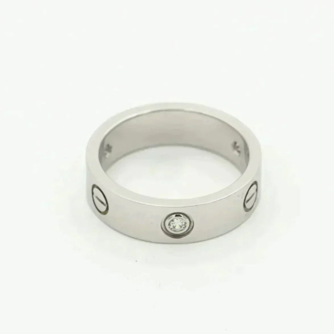 [Leaves]LOVE RING 5.5MM 3 DIAMONDS SILVER