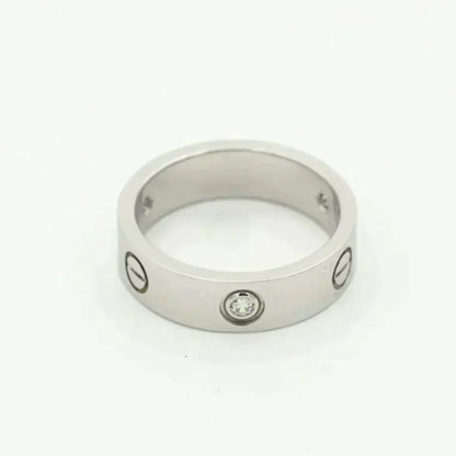 [Leaves]LOVE RING 5.5MM 3 DIAMONDS SILVER