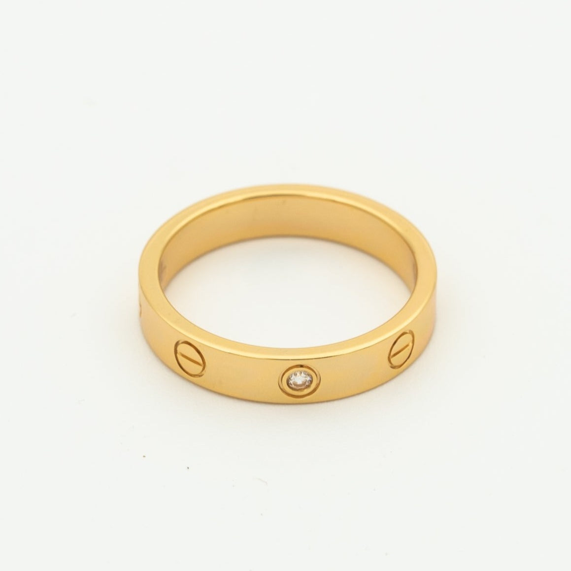 [Leaves]LOVE RING 4MM 1 DIAMOND PINK GOLD