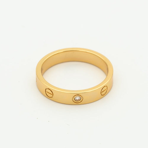 [Leaves]LOVE RING 4MM 1 DIAMOND PINK GOLD