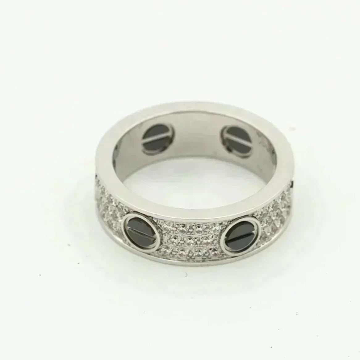 [Leaves]LOVE RING 5.5MM DIAMONDS PAVED CERAMIC