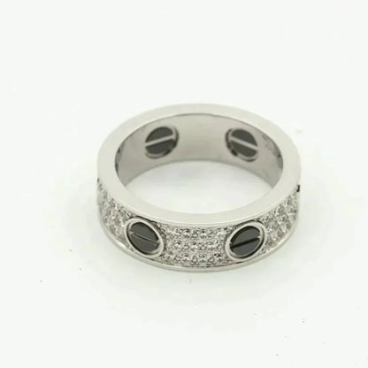 [Leaves]LOVE RING 5.5MM DIAMONDS PAVED CERAMIC
