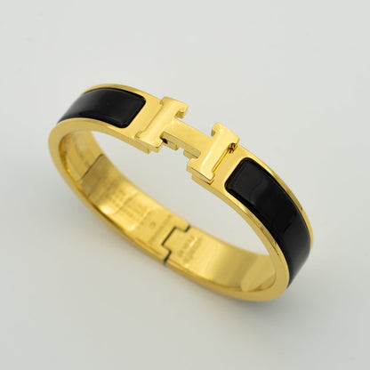 [Leaves]H BLACK BRACELET