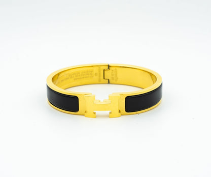 [Leaves]H BLACK BRACELET