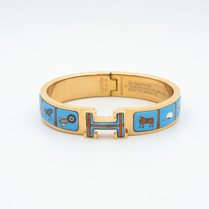 [Leaves]H PINK GOLD BRACELET BLUE CERAMIC