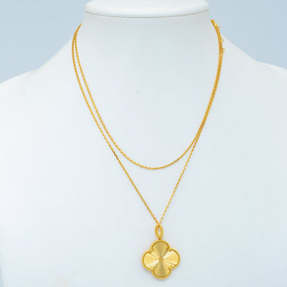 [Leaves]CLOVER 25MM PEDANT NECKLACE GOLD