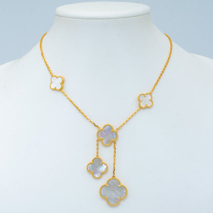 [Leaves]CLOVER MOTHER OF PEARL NECKLACE 6 MOTIF