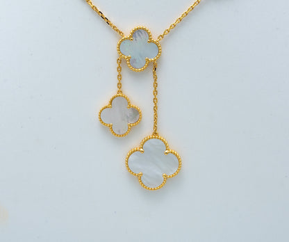[Leaves]CLOVER MOTHER OF PEARL NECKLACE 6 MOTIF