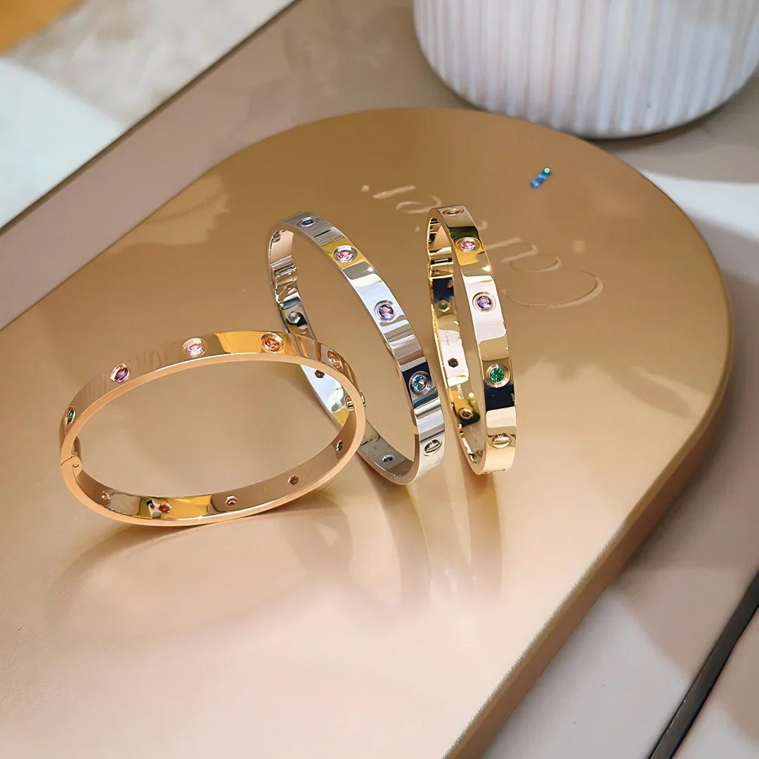 [Leaves]CLASSIC 6.1MM LOVE BRACELET 10-DIAMOND MULTICOLOR
