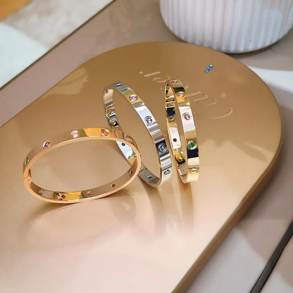 [Leaves]CLASSIC 6.1MM LOVE BRACELET 10-DIAMOND MULTICOLOR