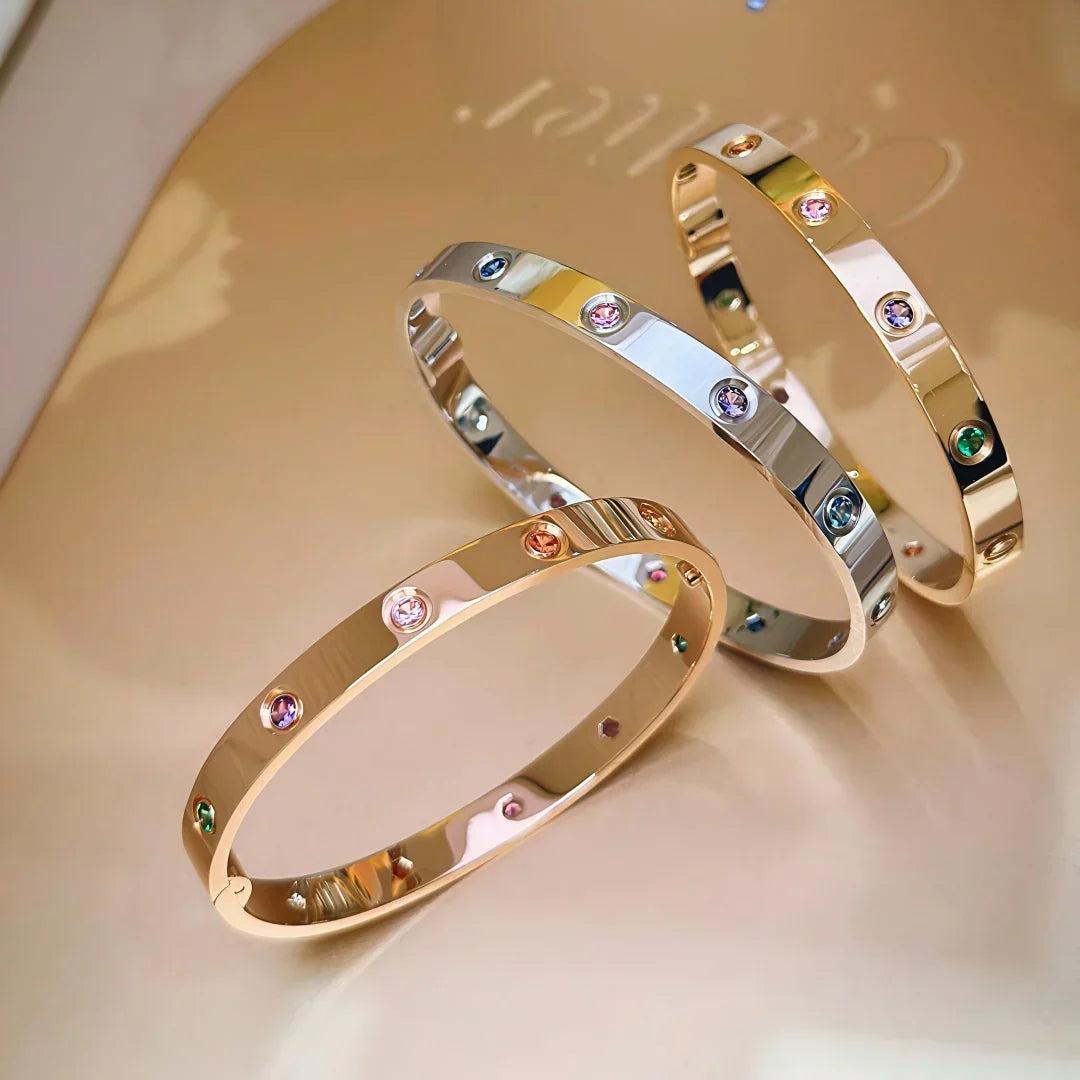 [Leaves]Classic 6.1mm Love Bracelet 10-Diamond Multicolor