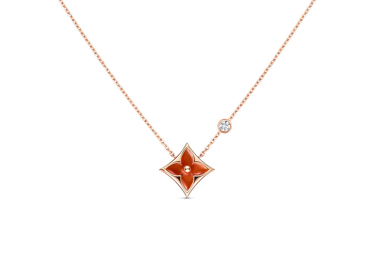 [Leaves]STAR NECKLACE ROSE GOLD 1 DIAMOND