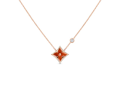 [Leaves]STAR NECKLACE ROSE GOLD 1 DIAMOND