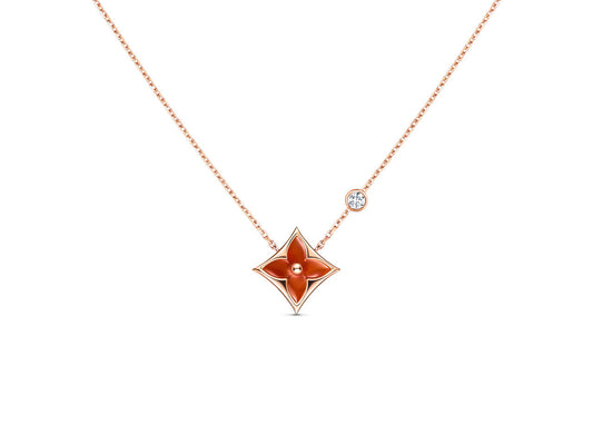 [Leaves]STAR NECKLACE ROSE GOLD 1 DIAMOND