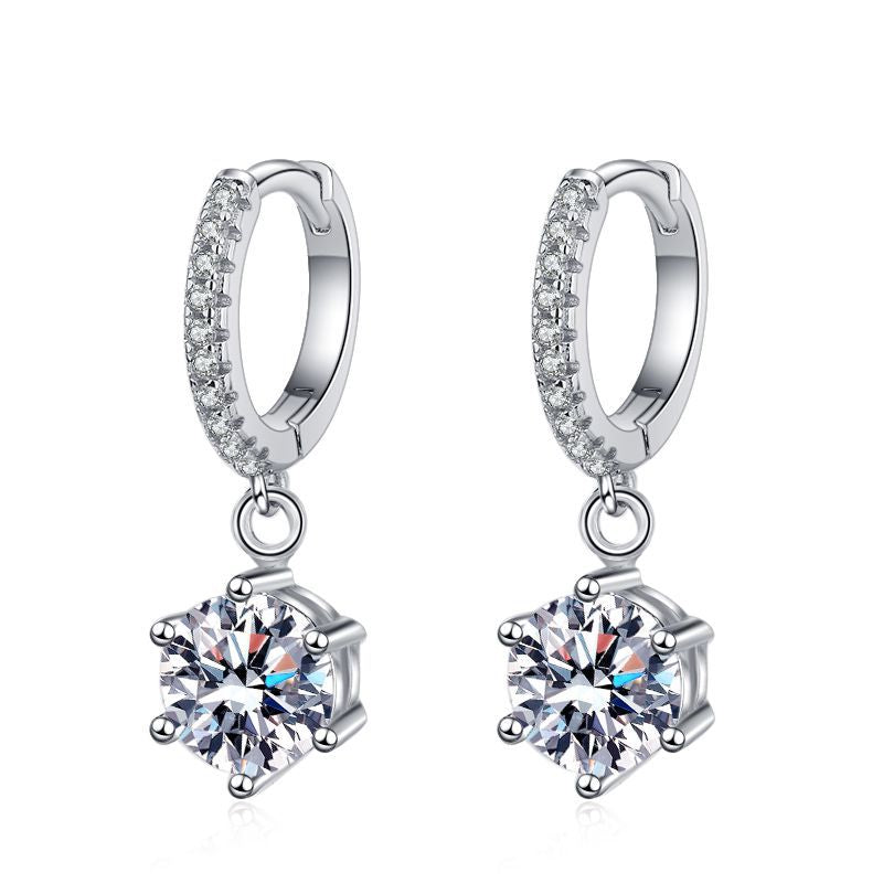 [Leaves]CLASSIC 6-PRONG MOISSANITE DROP EARRINGS