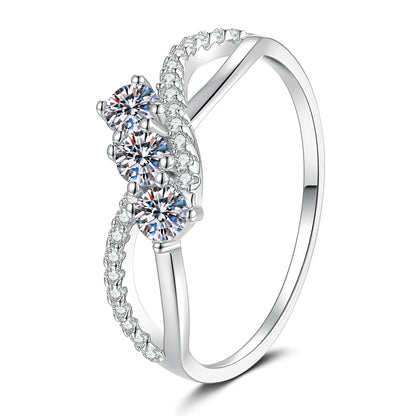 [Leaves]INTERTWINING LOVE MOISSANITE RING