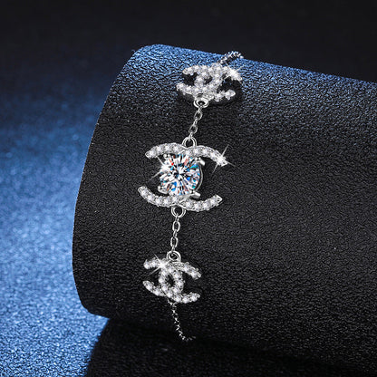 [Leaves]CLASSIC INTERLOCKING MOISSANITE BRACELET